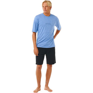 2024 Rip Curl Hombres Dawn Patrol UPF Chaleco De Lycra De Manga Corta 14DMRV - Blue Marle